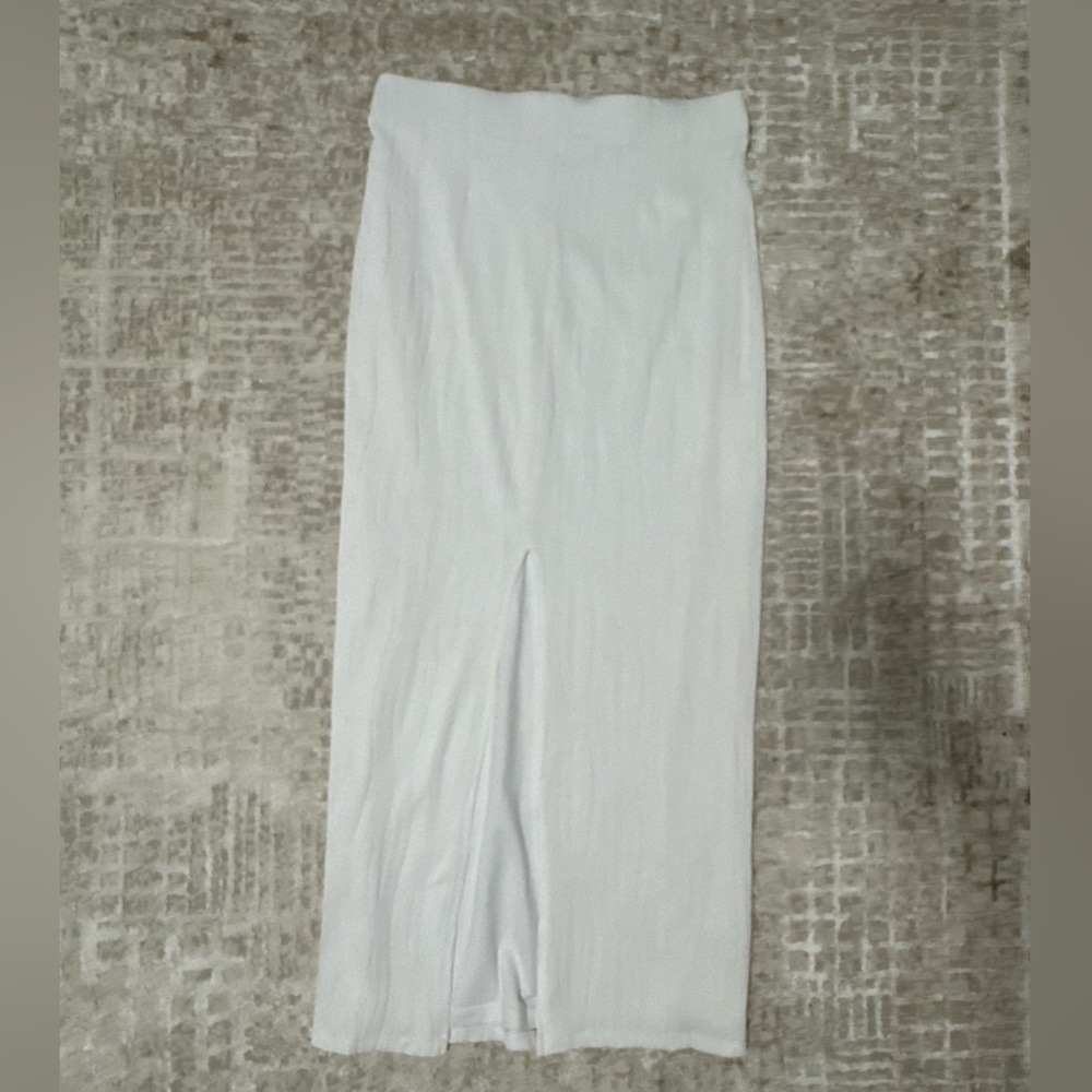 White Maxi Skirt with back Slit